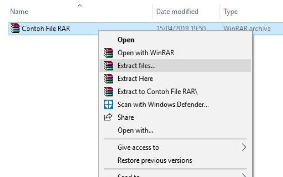 cara membuka file rar